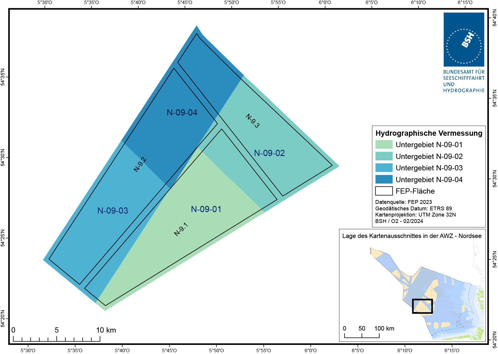 Untersuchungsflächen der Hydrographischen Vermessung